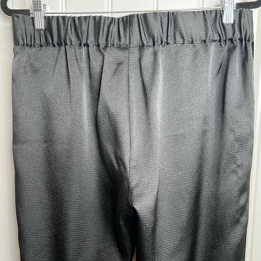 Emily McCarthy Black Downtown Velvet Racing Stripe Jogger Pants. Size Large. - Picture 8 of 13